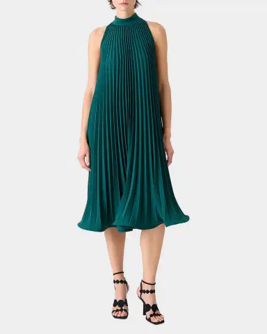Akris punto Plisse Crepe Sleeveless Halter Midi Dress | Thumbnail 6 Akris punto Plisse Crepe Sleeveless Halter Midi Dress | Thumbnail 6