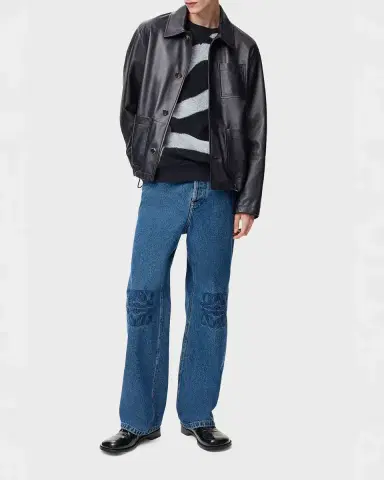 Loewe Men's Anagram Denim Baggy-Fit Jeans | Thumbnail 6 Loewe Men's Anagram Denim Baggy-Fit Jeans | Thumbnail 6