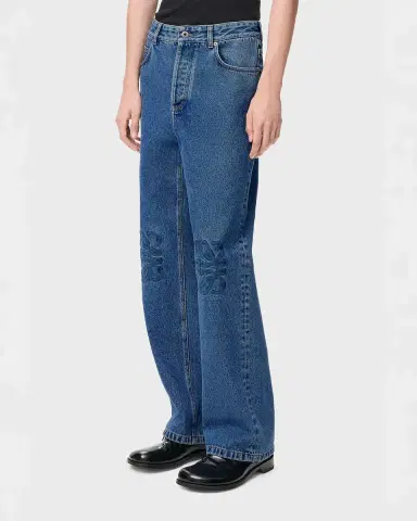Loewe Men's Anagram Denim Baggy-Fit Jeans | Thumbnail 8 Loewe Men's Anagram Denim Baggy-Fit Jeans | Thumbnail 8