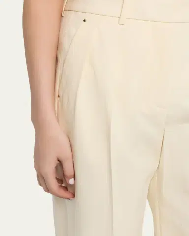 Moncler Pleated Wide-Leg Cropped Trousers | Thumbnail 5 Moncler Pleated Wide-Leg Cropped Trousers | Thumbnail 5