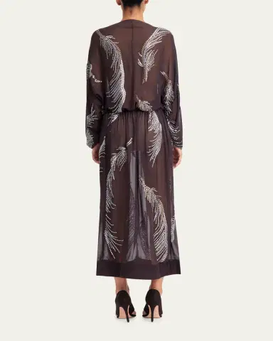 16Arlington Silas Embellished Feather Midi Dress | Thumbnail 4 16Arlington Silas Embellished Feather Midi Dress | Thumbnail 4