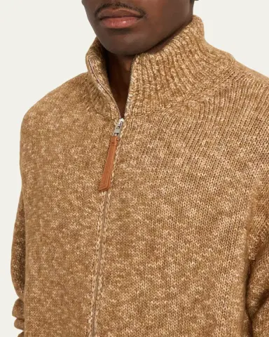 Loewe Men's Oversized Monogram Full-Zip Knit Cardigan | Thumbnail 5 Loewe Men's Oversized Monogram Full-Zip Knit Cardigan | Thumbnail 5