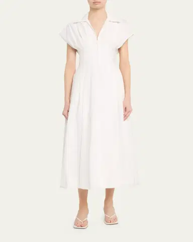 SIMKHAI Farlow Zip-Front Midi Dress | Thumbnail 2 SIMKHAI Farlow Zip-Front Midi Dress | Thumbnail 2