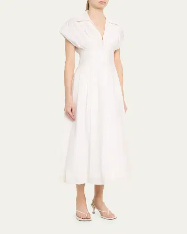 SIMKHAI Farlow Zip-Front Midi Dress | Thumbnail 4 SIMKHAI Farlow Zip-Front Midi Dress | Thumbnail 4