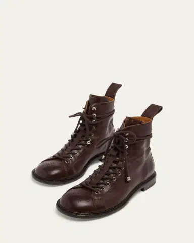 Versace Men's Leather Brogue Boots | Thumbnail 5 Versace Men's Leather Brogue Boots | Thumbnail 5