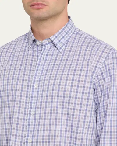 Brioni Men's Plaid Cotton Sport Shirt | Thumbnail 5 Brioni Men's Plaid Cotton Sport Shirt | Thumbnail 5