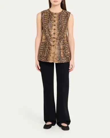 Kobi Halperin Abi Crewneck Python-Print Vest | Thumbnail 2 Kobi Halperin Abi Crewneck Python-Print Vest | Thumbnail 2
