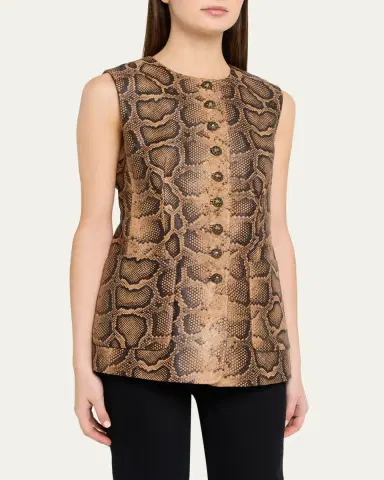 Kobi Halperin Abi Crewneck Python-Print Vest | Thumbnail 4 Kobi Halperin Abi Crewneck Python-Print Vest | Thumbnail 4