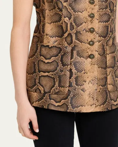 Kobi Halperin Abi Crewneck Python-Print Vest | Thumbnail 5 Kobi Halperin Abi Crewneck Python-Print Vest | Thumbnail 5