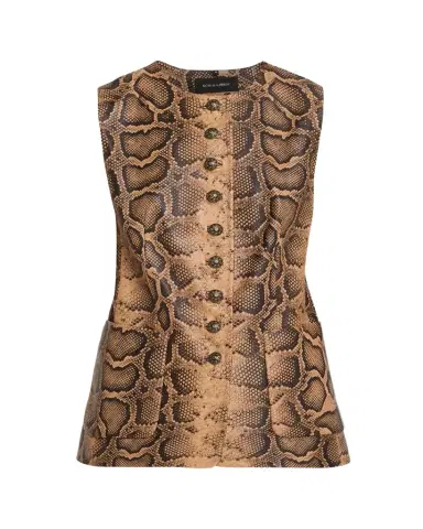 Kobi Halperin Abi Crewneck Python-Print Vest | Thumbnail 1 Kobi Halperin Abi Crewneck Python-Print Vest | Thumbnail 1
