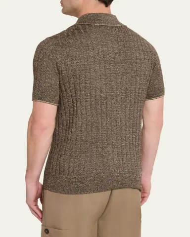 Guest In Residence Men's Rib-Knit Teddy Polo Shirt | Thumbnail 3 Guest In Residence Men's Rib-Knit Teddy Polo Shirt | Thumbnail 3