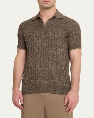 Guest In Residence Men's Rib-Knit Teddy Polo Shirt | Thumbnail 4 Guest In Residence Men's Rib-Knit Teddy Polo Shirt | Thumbnail 4