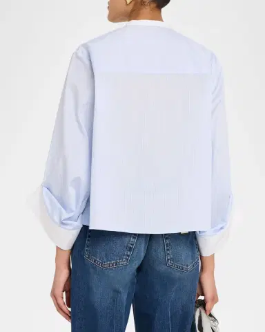 TWP Beau Striped Button-Front Shirt | Thumbnail 7 TWP Beau Striped Button-Front Shirt | Thumbnail 7