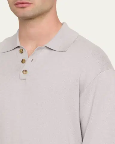 Guest In Residence Men's Cotton-Cashmere Allday Polo Sweater | Thumbnail 5 Guest In Residence Men's Cotton-Cashmere Allday Polo Sweater | Thumbnail 5