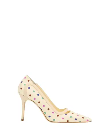 Manolo Blahnik Labama 105mm Polka-Dot Silk Stiletto Pumps | Thumbnail 1 Manolo Blahnik Labama 105mm Polka-Dot Silk Stiletto Pumps | Thumbnail 1