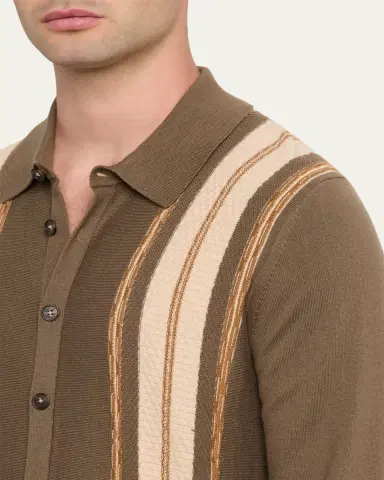 Guest In Residence Men's Cotton-Cashmere Ribbed Knit Shirt | Thumbnail 5 Guest In Residence Men's Cotton-Cashmere Ribbed Knit Shirt | Thumbnail 5
