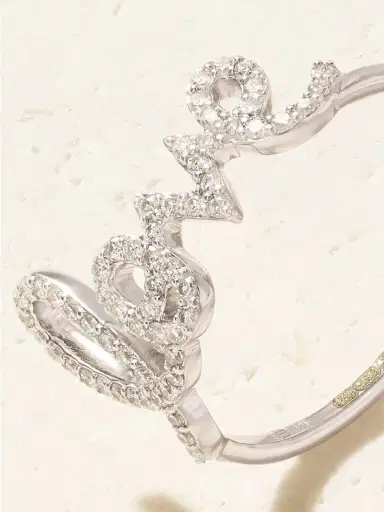 Sydney Evan Love Script 14-karat White Gold Diamond Ring | Thumbnail 5 Sydney Evan Love Script 14-karat White Gold Diamond Ring | Thumbnail 5