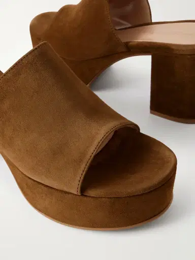Gianvito Rossi Suede 35 Platform Mules | Thumbnail 5 Gianvito Rossi Suede 35 Platform Mules | Thumbnail 5