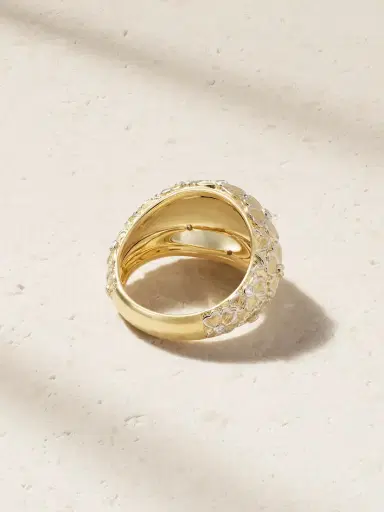 Yvonne Léon Bague Dôme Fleurie 9-karat Yellow And White Gold Diamond Ring | Thumbnail 3 Yvonne Léon Bague Dôme Fleurie 9-karat Yellow And White Gold Diamond Ring | Thumbnail 3