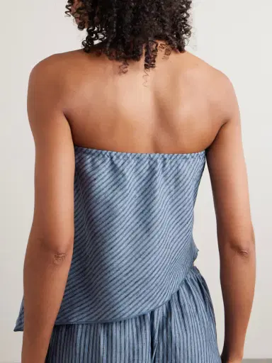 Deiji Studios Line Strapless Asymmetric Striped Organic Linen Top | Thumbnail 3 Deiji Studios Line Strapless Asymmetric Striped Organic Linen Top | Thumbnail 3