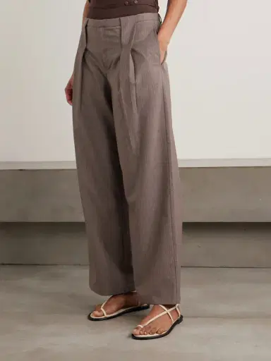 Deiji Studios Pleated Pinstriped Wool-twill Wide-leg Pants | Thumbnail 2 Deiji Studios Pleated Pinstriped Wool-twill Wide-leg Pants | Thumbnail 2