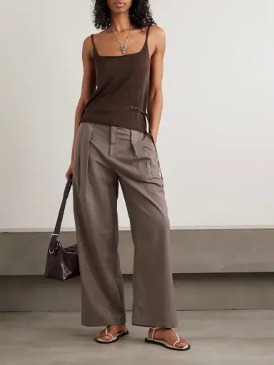 Deiji Studios Pleated Pinstriped Wool-twill Wide-leg Pants | Thumbnail 3 Deiji Studios Pleated Pinstriped Wool-twill Wide-leg Pants | Thumbnail 3
