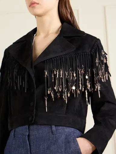 Gabriela Hearst Azra Fringed Leather-trimmed Embellished Suede Jacket | Thumbnail 5 Gabriela Hearst Azra Fringed Leather-trimmed Embellished Suede Jacket | Thumbnail 5