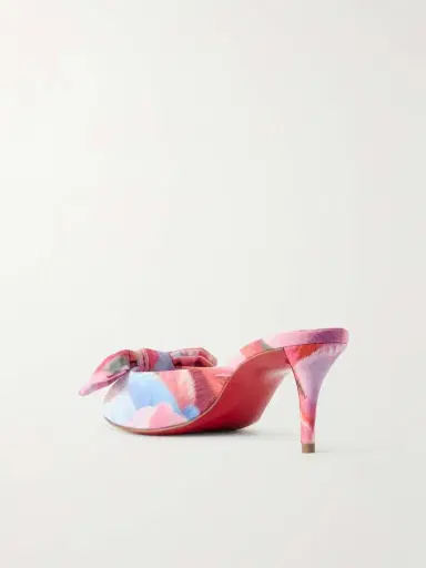 Christian Louboutin Mulazee 60 Crepe De Chine Kitten Heel Mules | Thumbnail 3 Christian Louboutin Mulazee 60 Crepe De Chine Kitten Heel Mules | Thumbnail 3