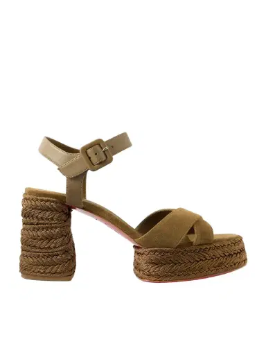 Christian Louboutin Calakala 85 Suede Cross Upper Platform Sandal | Thumbnail 1 Christian Louboutin Calakala 85 Suede Cross Upper Platform Sandal | Thumbnail 1