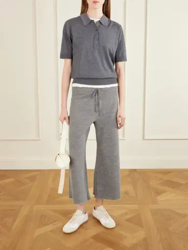 Nili Lotan Kiki Cropped Jersey Track Pants | Thumbnail 2 Nili Lotan Kiki Cropped Jersey Track Pants | Thumbnail 2