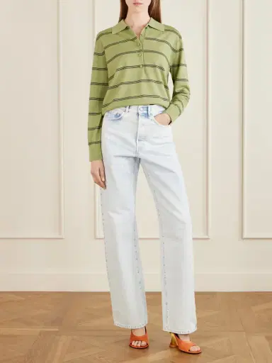 Dries Van Noten Striped Merino Wool Polo Shirt | Thumbnail 2 Dries Van Noten Striped Merino Wool Polo Shirt | Thumbnail 2