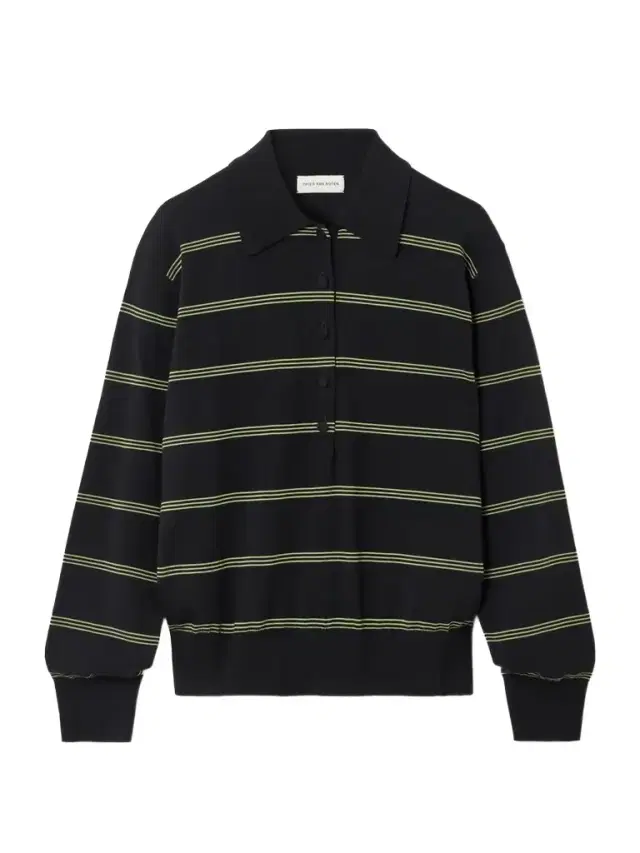 Dries Van Noten Striped Merino Wool Polo Shirt