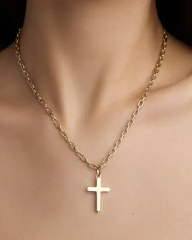 Jennifer Fisher Small Royal Cross in 18K Yellow Gold | Thumbnail 2 Jennifer Fisher Small Royal Cross in 18K Yellow Gold | Thumbnail 2