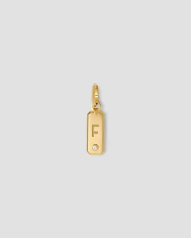 Jennifer Fisher Minimal Block Letter Dog Tag in 18K Yellow Gold | Thumbnail 2 Jennifer Fisher Minimal Block Letter Dog Tag in 18K Yellow Gold | Thumbnail 2