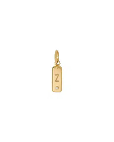 Jennifer Fisher Minimal Block Letter Dog Tag in 18K Yellow Gold | Thumbnail 1 Jennifer Fisher Minimal Block Letter Dog Tag in 18K Yellow Gold | Thumbnail 1