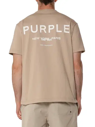 Purple Brand Men's Logo Cotton Crewneck T-Shirt - Brown | Thumbnail 2 Purple Brand Men's Logo Cotton Crewneck T-Shirt - Brown | Thumbnail 2