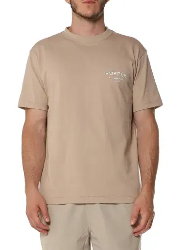 Purple Brand Men's Logo Cotton Crewneck T-Shirt - Brown | Thumbnail 1 Purple Brand Men's Logo Cotton Crewneck T-Shirt - Brown | Thumbnail 1