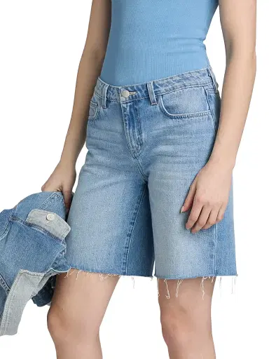 L'AGENCE Women's River Denim Bermuda Shorts - Bell Flower | Thumbnail 4 L'AGENCE Women's River Denim Bermuda Shorts - Bell Flower | Thumbnail 4
