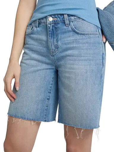 L'AGENCE Women's River Denim Bermuda Shorts - Bell Flower | Thumbnail 6 L'AGENCE Women's River Denim Bermuda Shorts - Bell Flower | Thumbnail 6