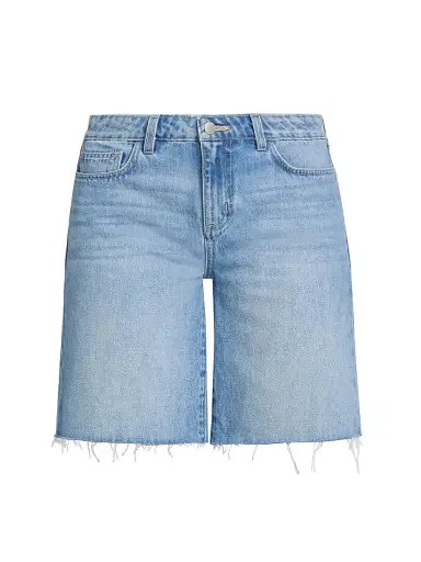 L'AGENCE Women's River Denim Bermuda Shorts - Bell Flower | Thumbnail 1 L'AGENCE Women's River Denim Bermuda Shorts - Bell Flower | Thumbnail 1