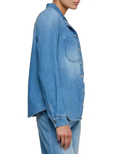L'Agence Women's Isla Cotton Denim Button-Front Shirt - Anaheim - Size Large | Thumbnail 4 L'Agence Women's Isla Cotton Denim Button-Front Shirt - Anaheim - Size Large | Thumbnail 4