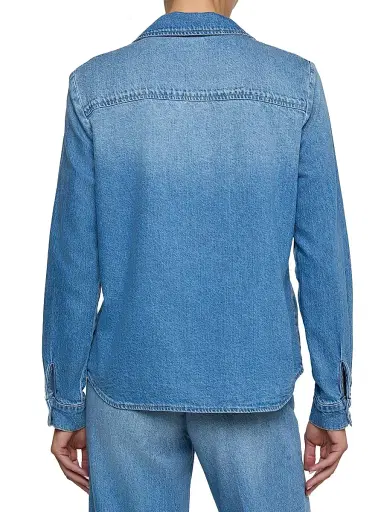 L'Agence Women's Isla Cotton Denim Button-Front Shirt - Anaheim - Size Large | Thumbnail 5 L'Agence Women's Isla Cotton Denim Button-Front Shirt - Anaheim - Size Large | Thumbnail 5