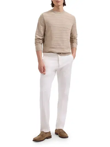 Bugatchi Men's Cotton-Silk Crewneck Sweater - Sand - Size XXL | Thumbnail 2 Bugatchi Men's Cotton-Silk Crewneck Sweater - Sand - Size XXL | Thumbnail 2