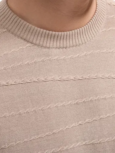 Bugatchi Men's Cotton-Silk Crewneck Sweater - Sand - Size XXL | Thumbnail 5 Bugatchi Men's Cotton-Silk Crewneck Sweater - Sand - Size XXL | Thumbnail 5