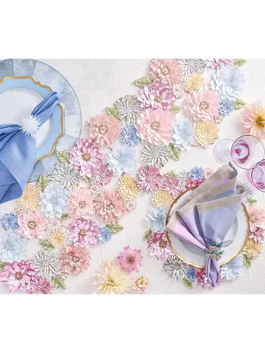 Kim Seybert Dahlia Beaded Runner - Sorbet | Thumbnail 2 Kim Seybert Dahlia Beaded Runner - Sorbet | Thumbnail 2