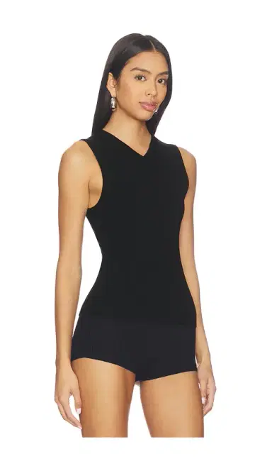 EAVES Susen Rib Knit V-neck Top | Thumbnail 2 EAVES Susen Rib Knit V-neck Top | Thumbnail 2
