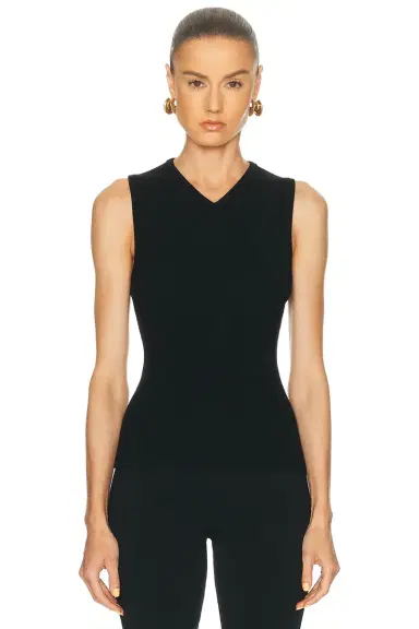 EAVES Susen Rib Knit V-neck Top | Thumbnail 3 EAVES Susen Rib Knit V-neck Top | Thumbnail 3