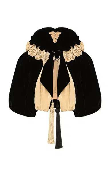 Zimmermann Valiant Ruffled Velvet Cape | Thumbnail 1 Zimmermann Valiant Ruffled Velvet Cape | Thumbnail 1