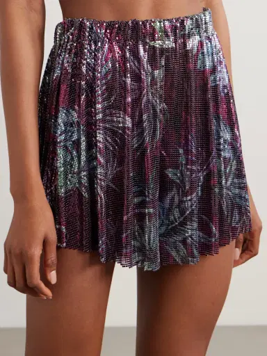 Rabanne Printed Pleated Chainmail Shorts | Thumbnail 3 Rabanne Printed Pleated Chainmail Shorts | Thumbnail 3