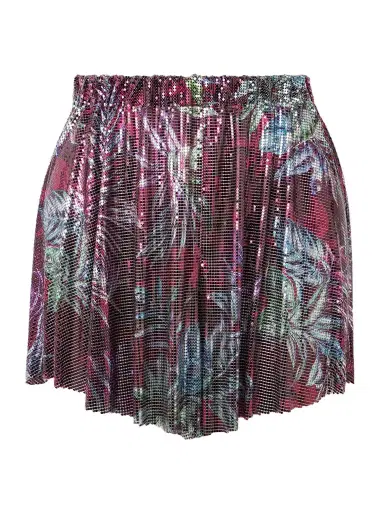 Rabanne Printed Pleated Chainmail Shorts | Thumbnail 1 Rabanne Printed Pleated Chainmail Shorts | Thumbnail 1